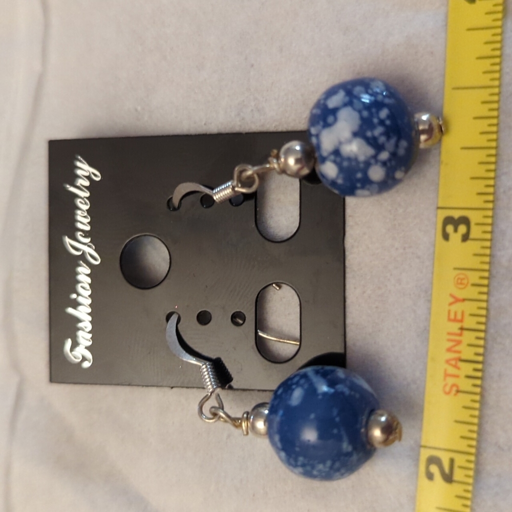 Denim lapis earrings